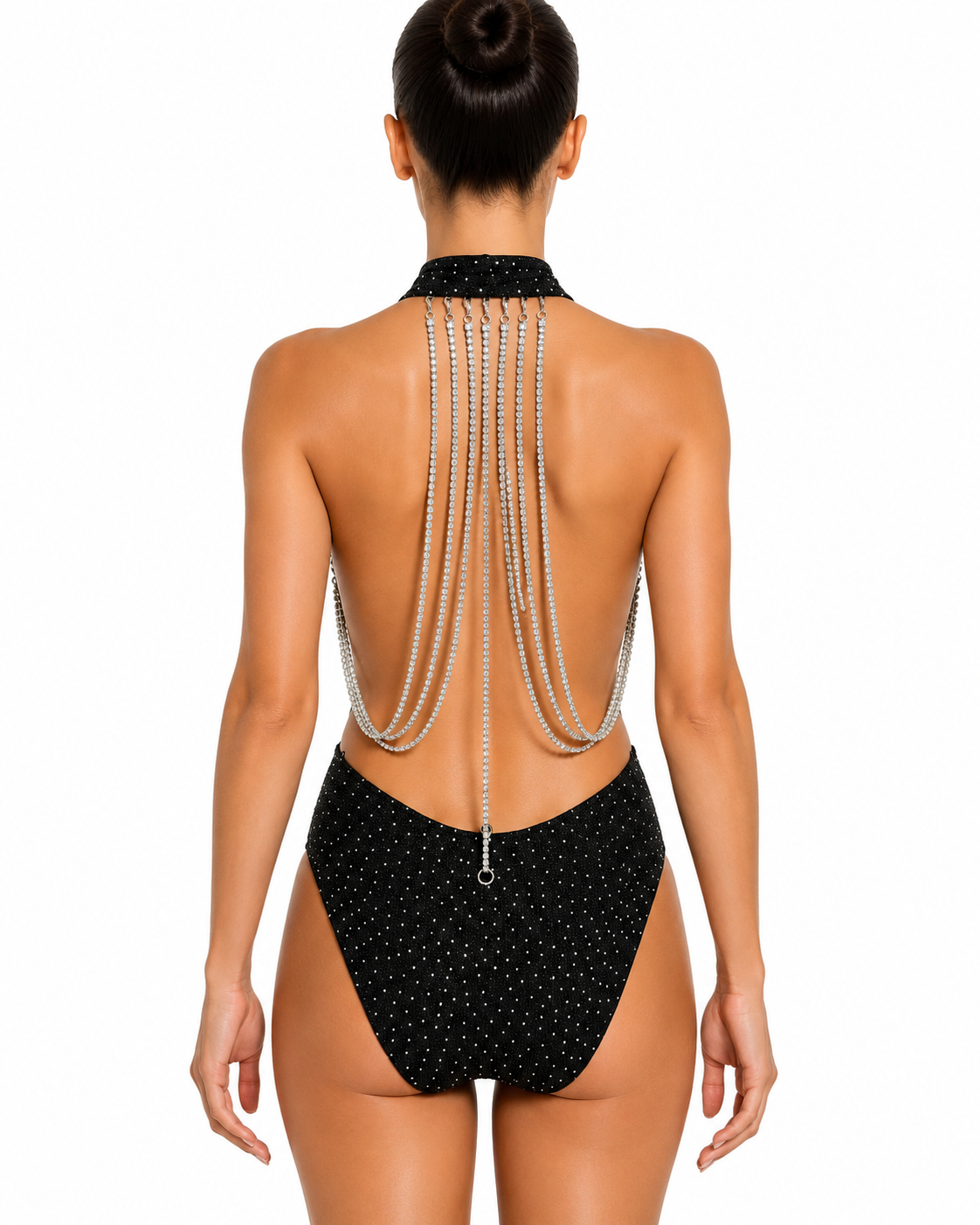 Taşlı Sırtı Zincirli Body
