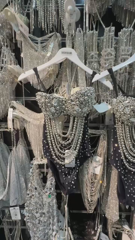 Taş İşlemeli Saçaklı Body